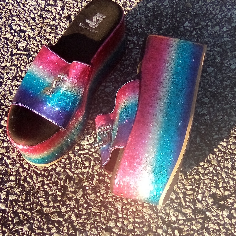 Glittery Platform Sandals